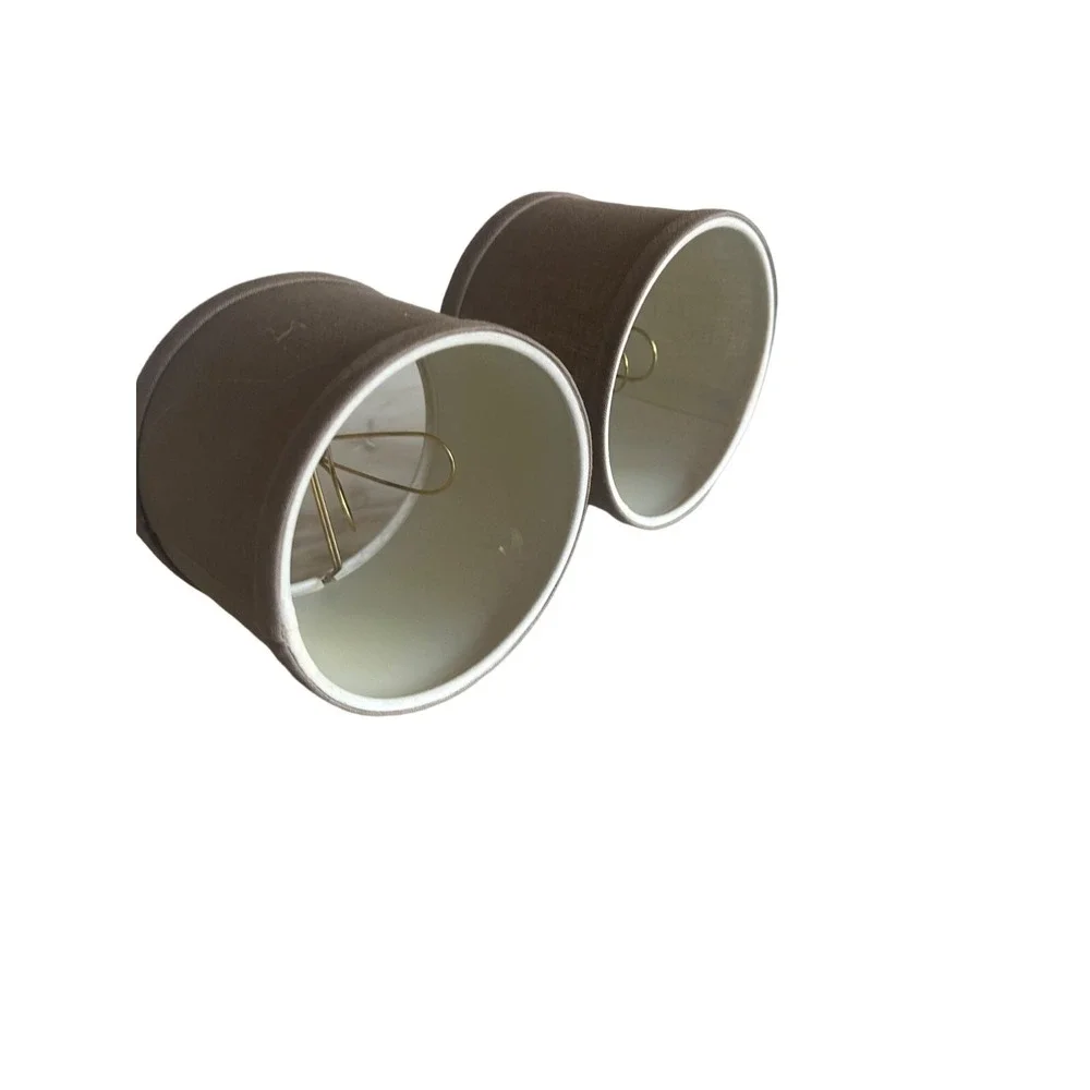 Set of 2 Brown Linen 5.5 inch Drum Shade (4 inches high)